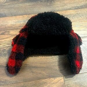 NWOT Kids Plaid Sherpa Trapper Hat size small